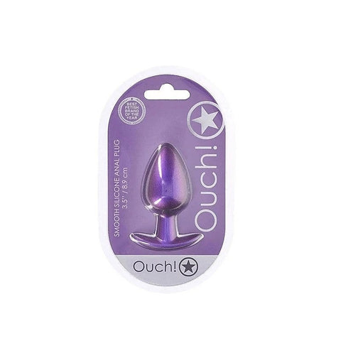 OUCH! 8.9 cm Large Metallic and Soft Silicone Anal Plug