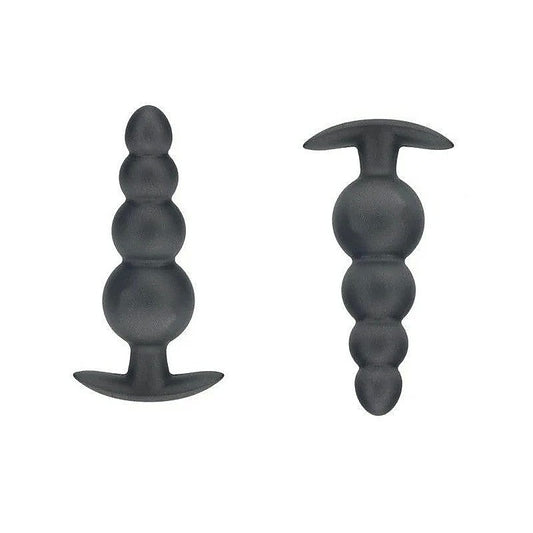Beaded Metallic Silicone Anal Plug by Shots Toys
