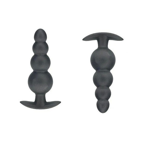 Beaded Metallic Silicone Anal Plug by Shots Toys