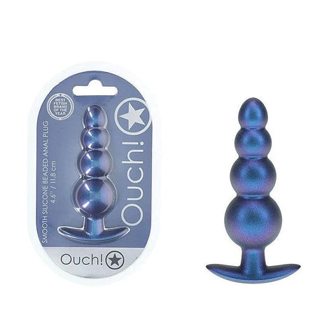 Beaded Metallic Silicone Anal Plug by Shots Toys