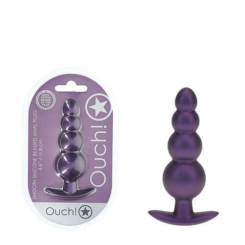 Beaded Metallic Silicone Anal Plug by Shots Toys