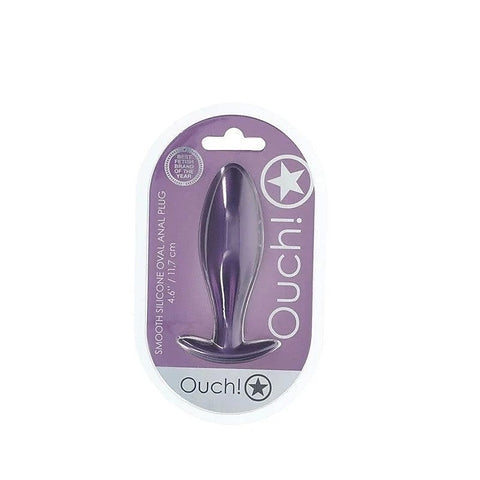 OUCH! Oval Shaped Metallic Anal Plug by Shots Toys
