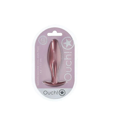 OUCH! Oval Shaped Metallic Anal Plug by Shots Toys