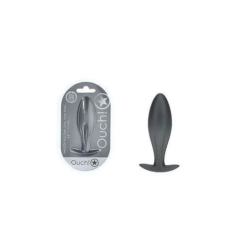 OUCH! Oval Shaped Metallic Anal Plug by Shots Toys