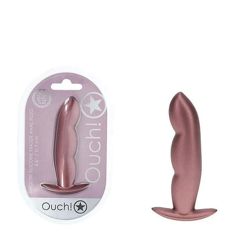 Finger Shaped Metallic Silicone Butt Plug by Shots Toys
