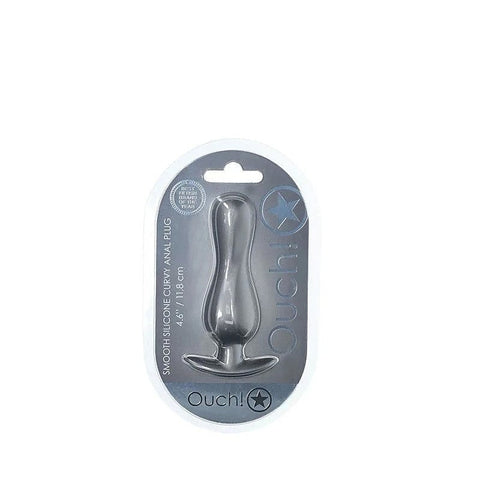 Shots OUCH! Curvy Metallic Silicone Anal Plug by Shots Toys