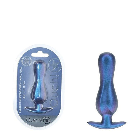 Shots OUCH! Curvy Metallic Silicone Anal Plug by Shots Toys