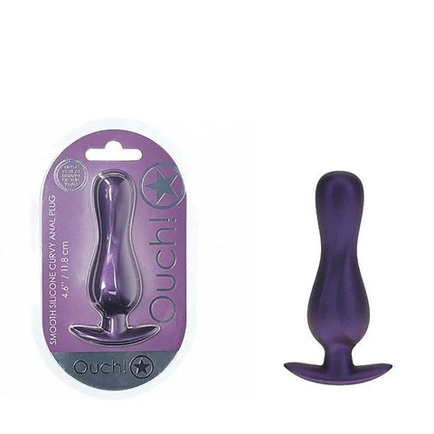 Shots OUCH! Curvy Metallic Silicone Anal Plug by Shots Toys