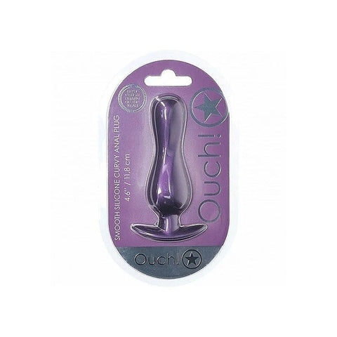 Shots OUCH! Curvy Metallic Silicone Anal Plug by Shots Toys
