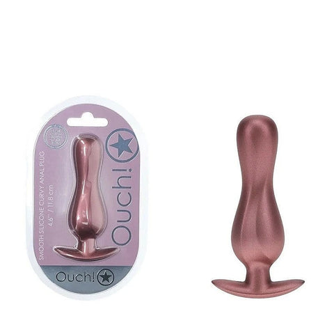 Shots OUCH! Curvy Metallic Silicone Anal Plug by Shots Toys