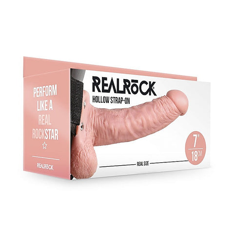 REALROCK Hollow Strap-On Dong with Balls by Shots Toys