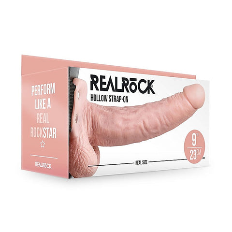 REALROCK Hollow Strap-On Dong with Balls by Shots Toys