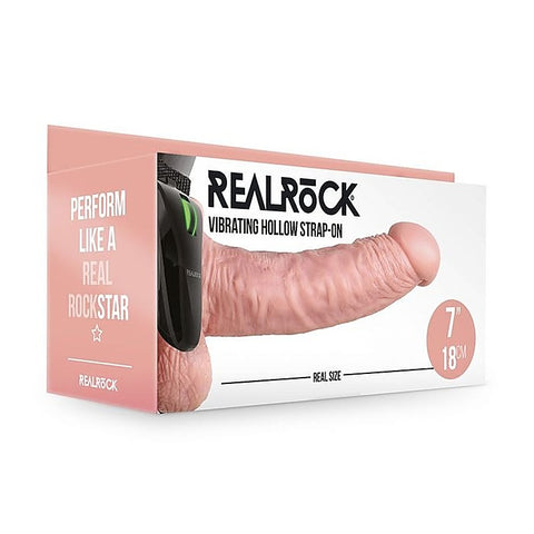 REALROCK Vibrating Hollow Strapon Dildo & Balls