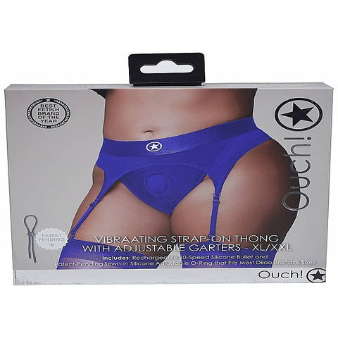 Ouch! Vibrating Strap-on Thong by Shots Toys