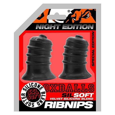 Ribnibs Curved Springy-Ribbed Nip Suckers Night by OxBalls
