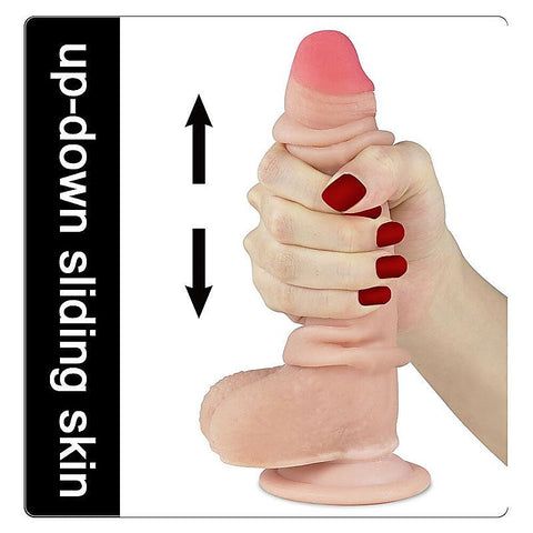 Sliding Skin Dual Layer Realistic Dong With Flexible Skin Flesh