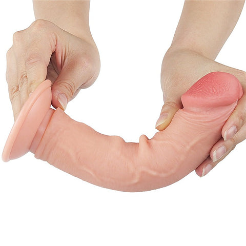 Sliding Skin Dual Layer Realistic Dong With Flexible Skin Flesh
