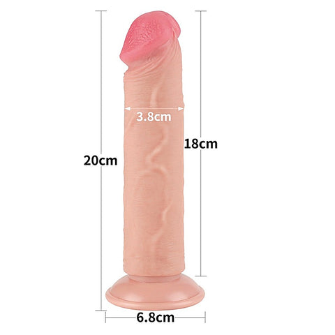 Sliding Skin Dual Layer Realistic Dong With Flexible Skin Flesh