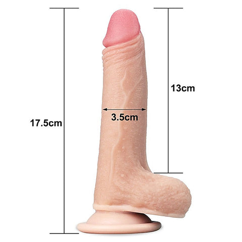 Sliding Skin Dual Layer Realistic Dong With Flexible Skin Flesh