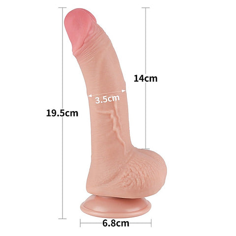 Sliding Skin Dual Layer Realistic Dong With Flexible Skin Flesh