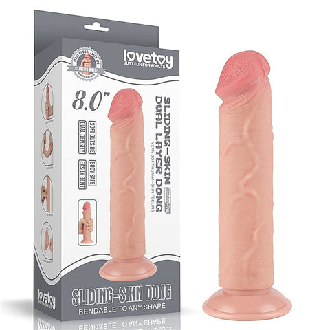 Sliding Skin Dual Layer Realistic Dong With Flexible Skin Flesh