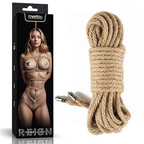 Rebellion Reign Hemp Rustic Bondage Play Rope by Lovetoy
