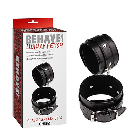 Behave Classic Adjustable Bondage Ankle Cuffs by Chisa