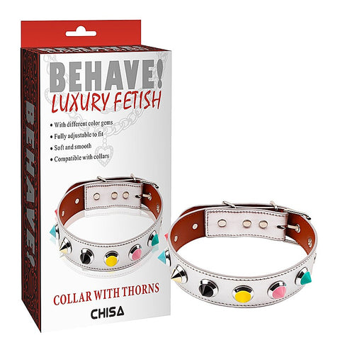 Behave Soft and Smooth Bondage Collar with Thorns by Chisa