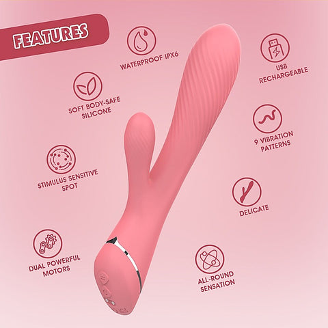 Lust Ripple Coney 9 Function Rabbit Vibrator by Chisa