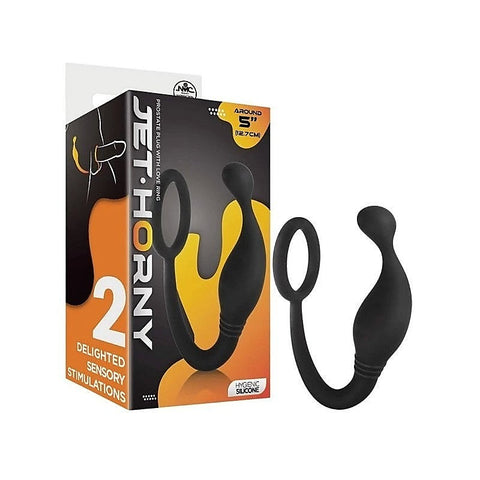 Jet Horny Male Prostate Plug with Cock Ring