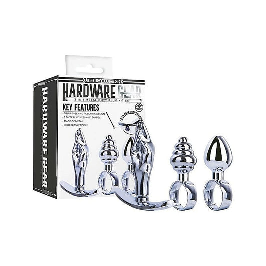 Hardware Gear 3 In 1 Metal Butt Plug Kit Set