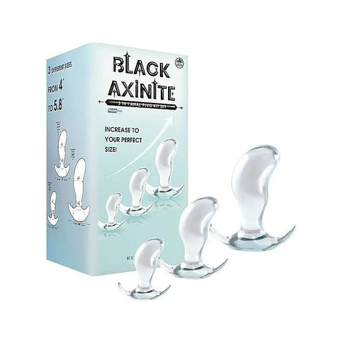 Black Axinite 3 In 1 Flexible Anal Plug Kit