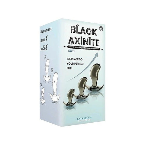Black Axinite 3 In 1 Flexible Anal Plug Kit