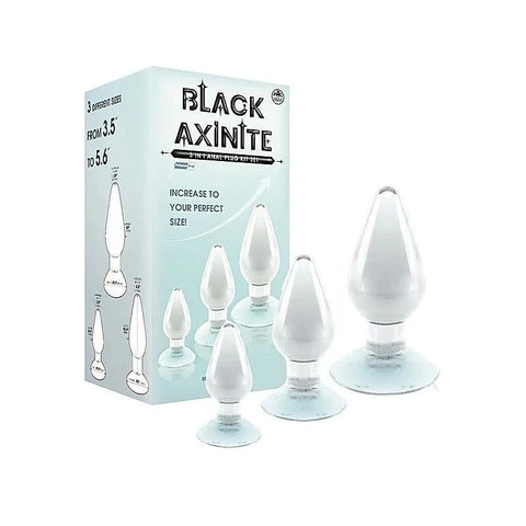 Black Axinite 3-in-1 Anal Plug Kit by NANMA Corporation