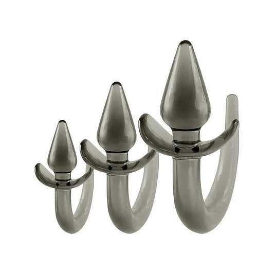 Black Axinite 3 In 1 Unique Design Anal Plug Kit with Tail