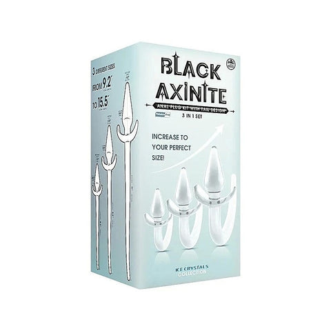 Black Axinite 3 In 1 Unique Design Anal Plug Kit with Tail