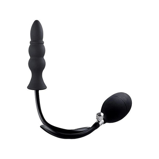 Strafe Inflatable Ribbed Silicone Anal Plug