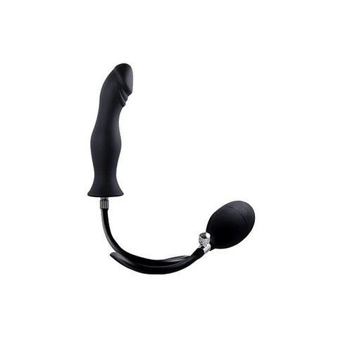 Strafe Inflatable Ribbed Silicone Anal Plug