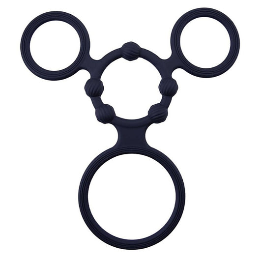 EnduCock Ring Silicone Triple Cock Ring With Ball Stretcher