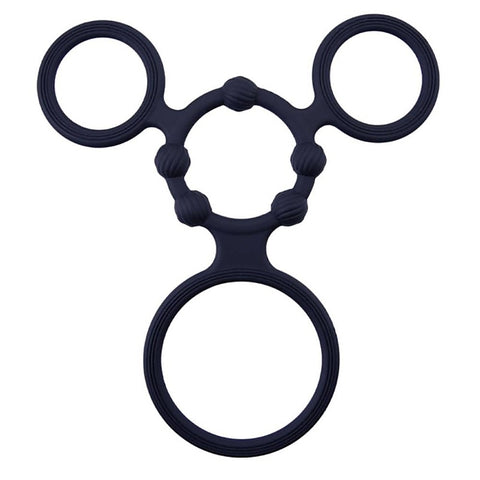 EnduCock Ring Silicone Triple Cock Ring With Ball Stretcher