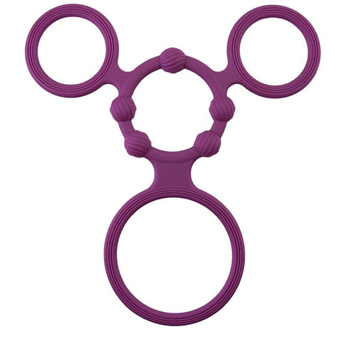 EnduCock Ring Silicone Triple Cock Ring With Ball Stretcher