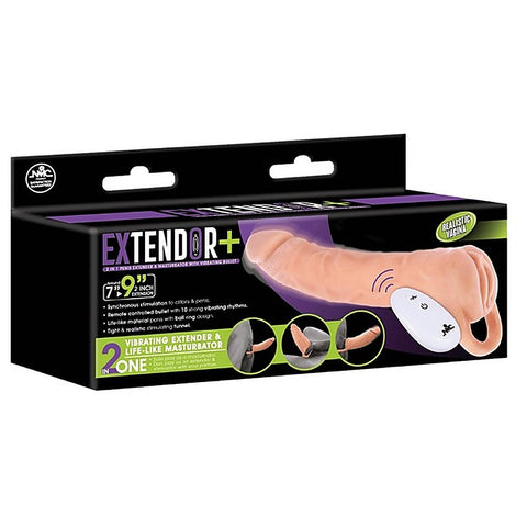 Power Remote Control Vibrating Penis Extendor 9 Inch