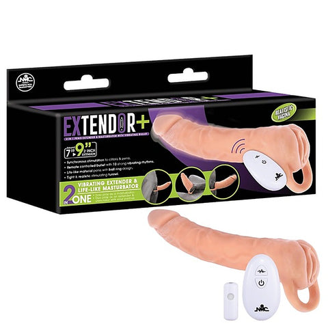 Power Remote Control Vibrating Penis Extendor 9 Inch