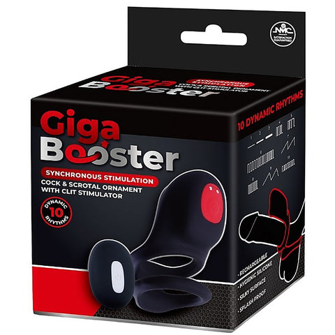 Giga Booster Cock & Scrotal Cock Ring With Clit Stimulator