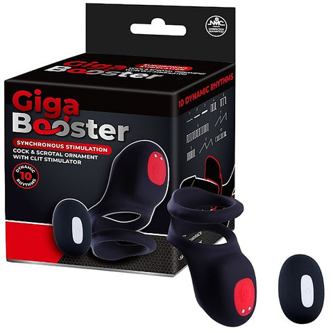 Giga Booster Cock & Scrotal Cock Ring With Clit Stimulator