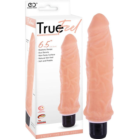 True Feel Ribbed Dual Density Realistic Vibrating Cock