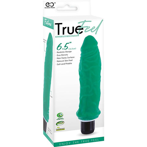 True Feel Ribbed Dual Density Realistic Vibrating Cock