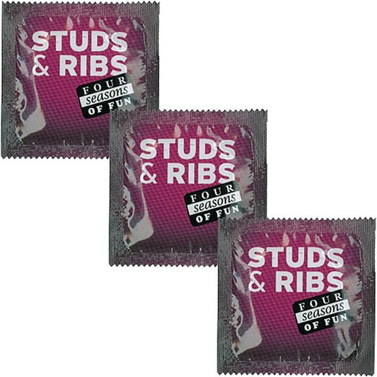 Naked Ribbed Textured Lubricated Condoms by Four Seasons