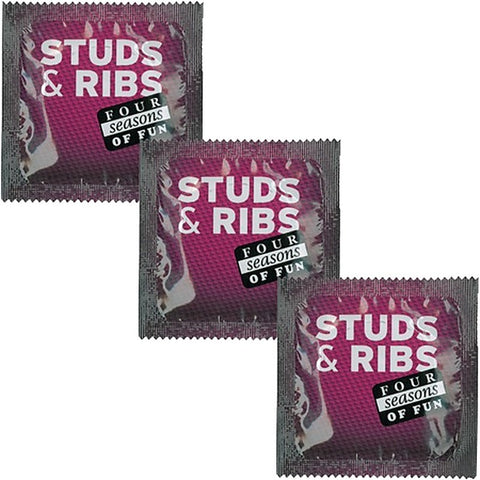 Naked Ribbed Textured Lubricated Condoms by Four Seasons