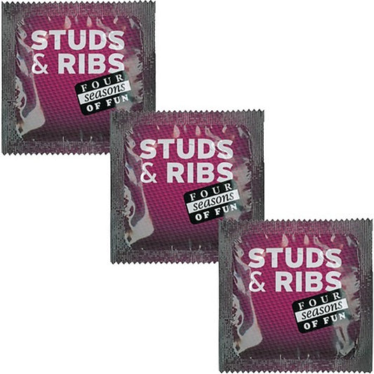 Studded & Ribbed Ultra Sensitive Condoms By Four Seasons